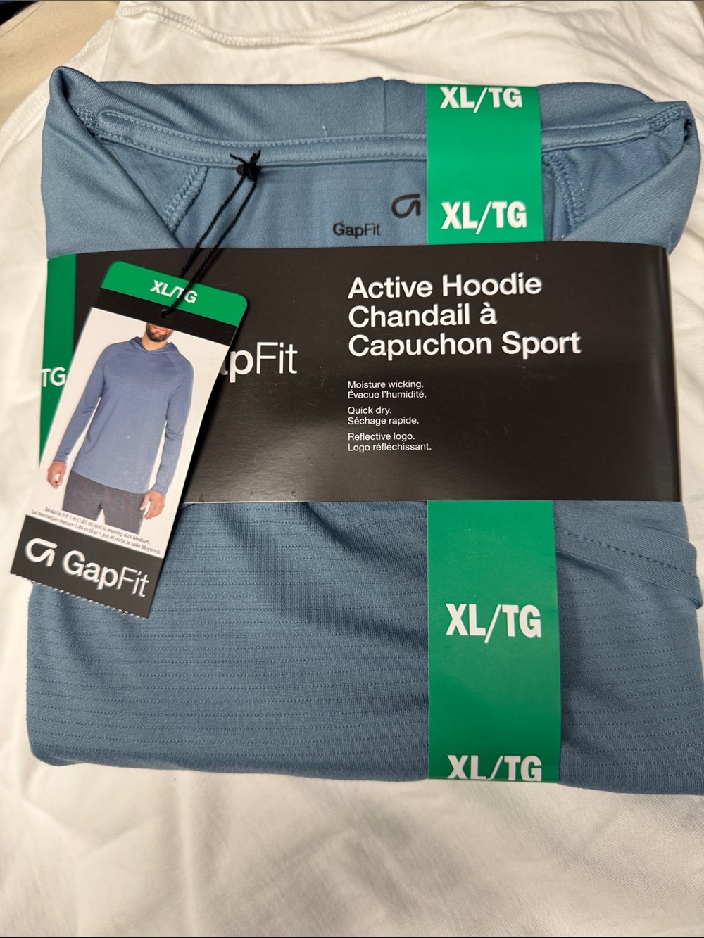 GAP GapFit Active Hoodie in Dusty Blue